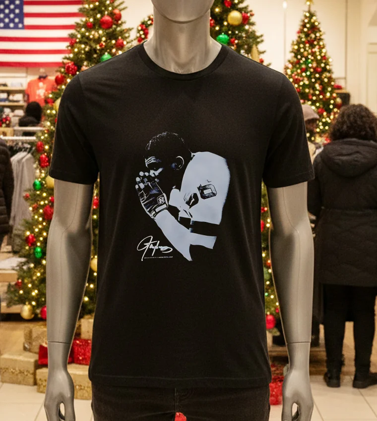 Lawrence Taylor New York Giants Signature Nfl Retro - black-t-shirt Lawrence Taylor New York Giants Signature Nfl Retro Black T Shirt