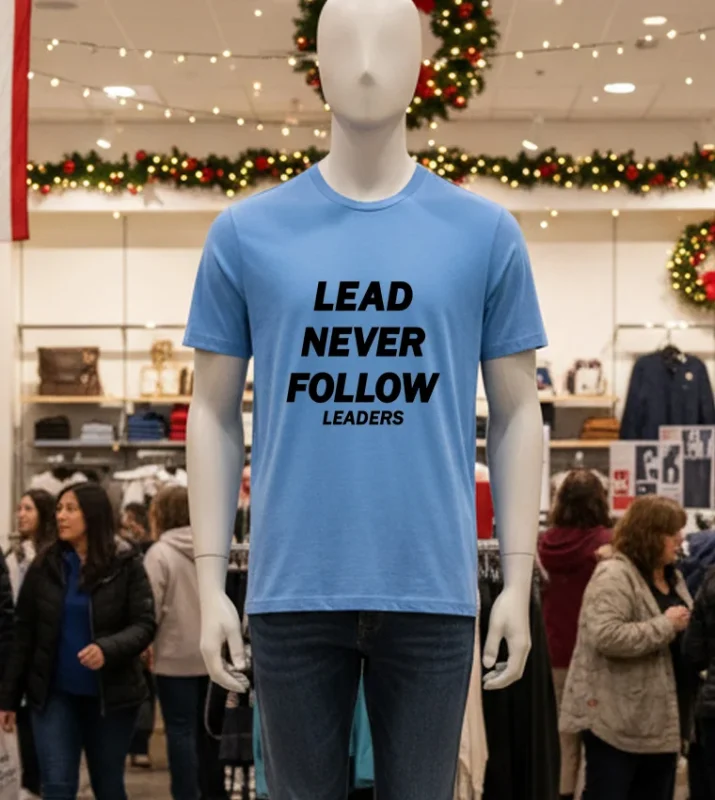 Lead Never Follow Leaders Blue T Shirt
