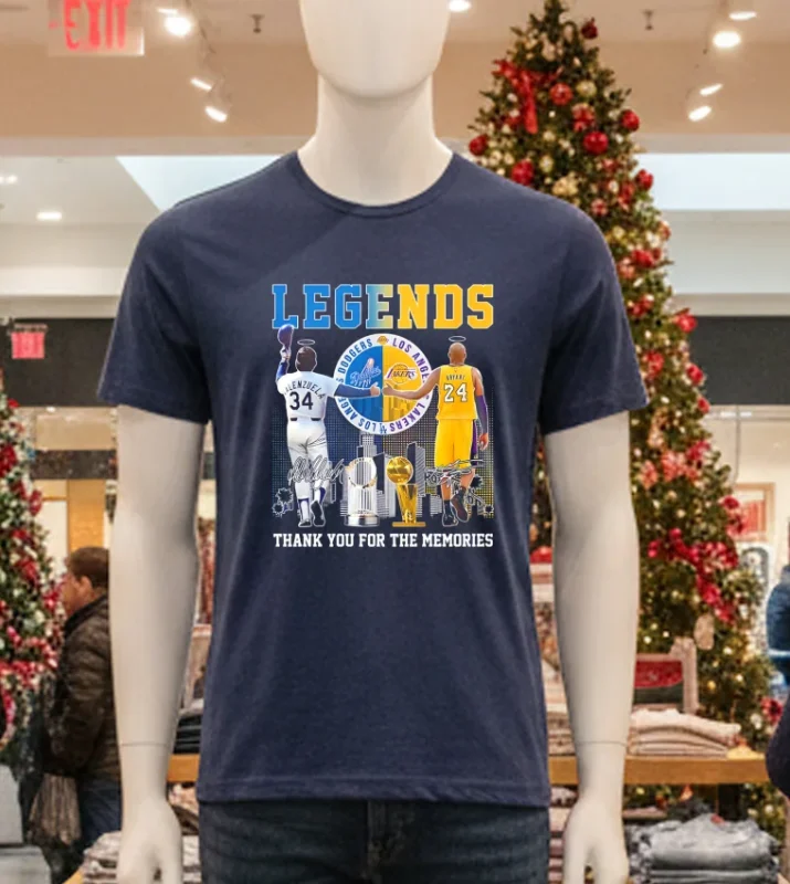 Legends Los Angeles Dodgers Thank You For The Memories   Navy T Shirt