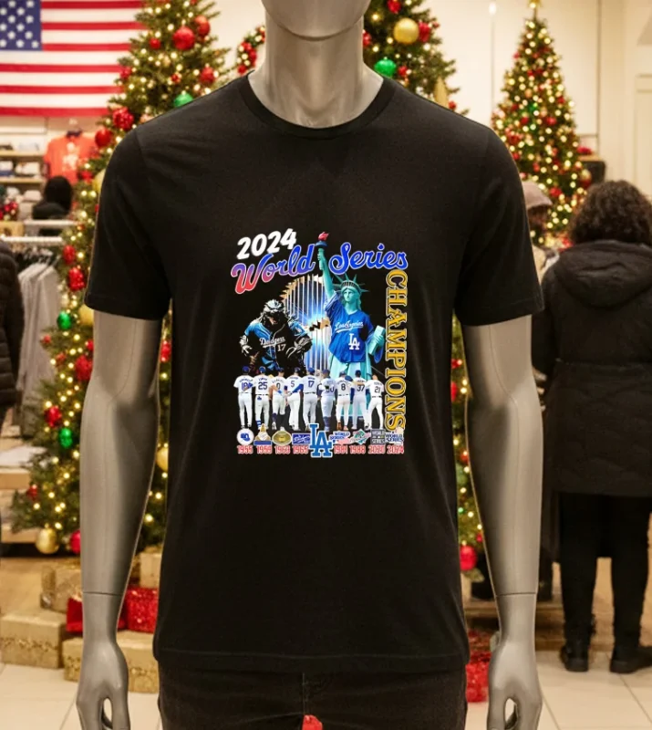 Los Angeles Dodgers 2024 Baseball Usa World Series Champions   Black T Shirt