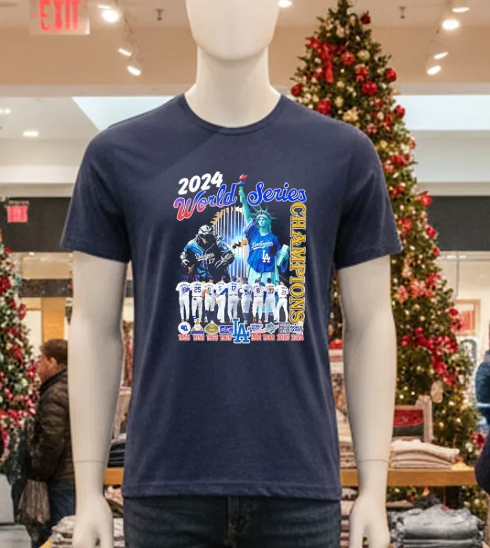 Los Angeles Dodgers 2024 Baseball Usa World Series Champions   Navy T Shirt