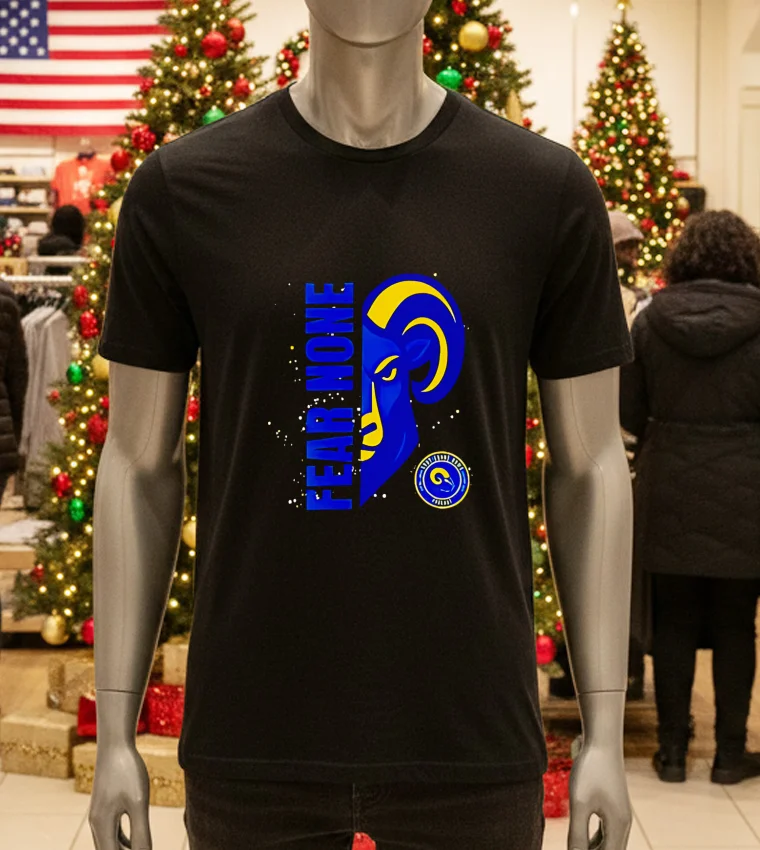 Los Angeles Rams Fear None Logo - black-t-shirt Los Angeles Rams Fear None Logo Black T Shirt