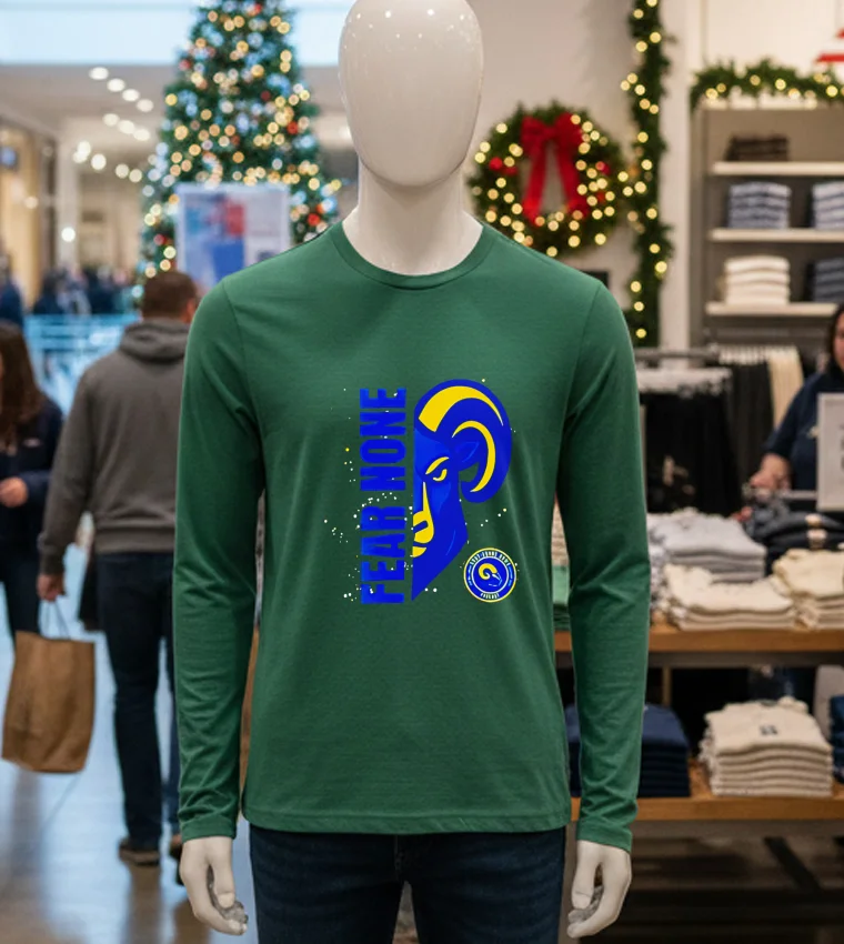 Los Angeles Rams Fear None Logo - green-t-shirt Los Angeles Rams Fear None Logo Green T Shirt