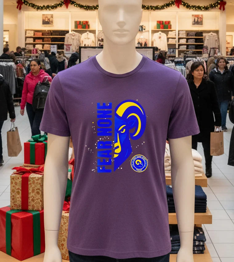 Los Angeles Rams Fear None Logo - purple-t-shirt Los Angeles Rams Fear None Logo Purple T Shirt