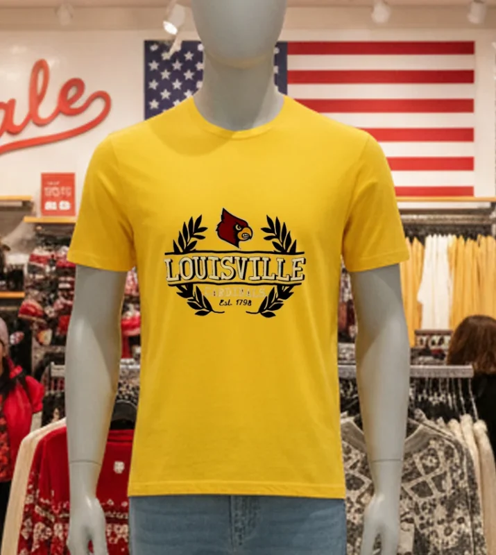 Louisville Cardinals Football Est 1798 Yellow T Shirt