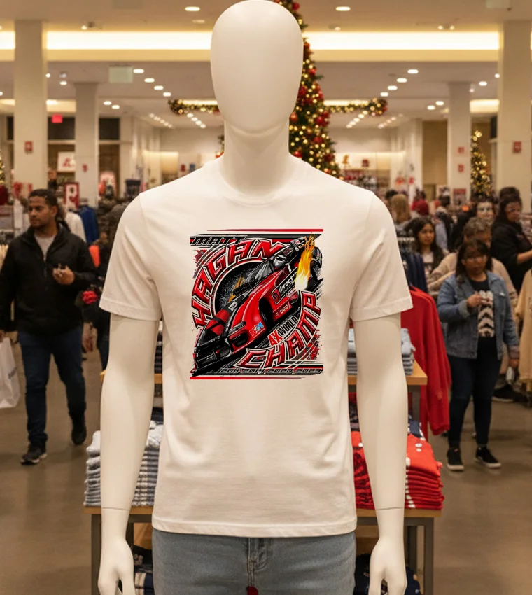 Matt Hagan Champ 4X World - white-t-shirt Matt Hagan Champ 4x World White T Shirt