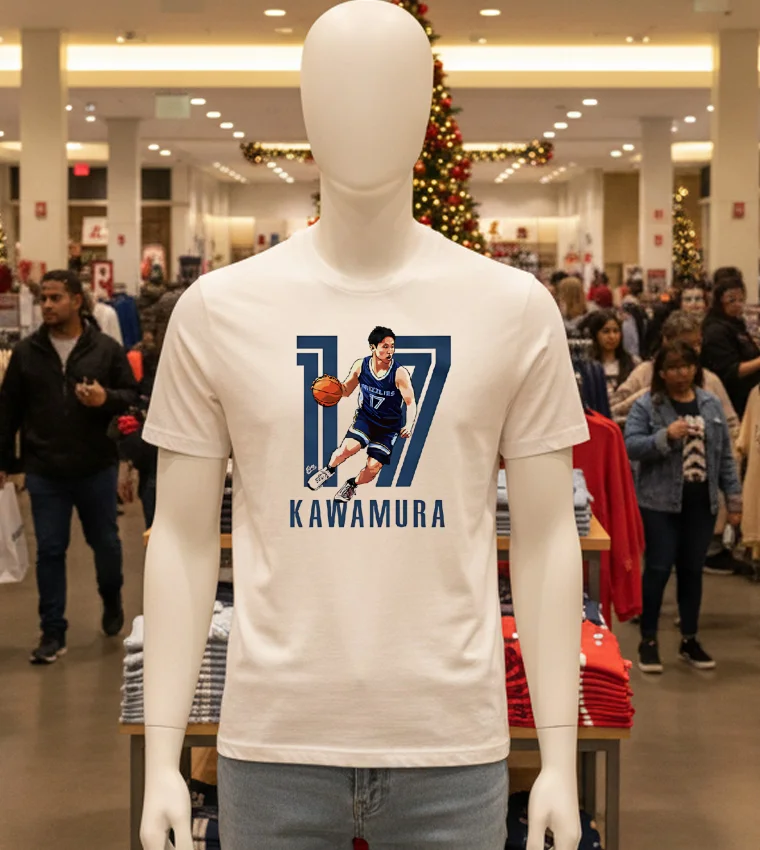 Memphis Grizzlies Yuki Kawamura 17 Graphic - white-t-shirt Memphis Grizzlies Yuki Kawamura 17 Graphic White T Shirt