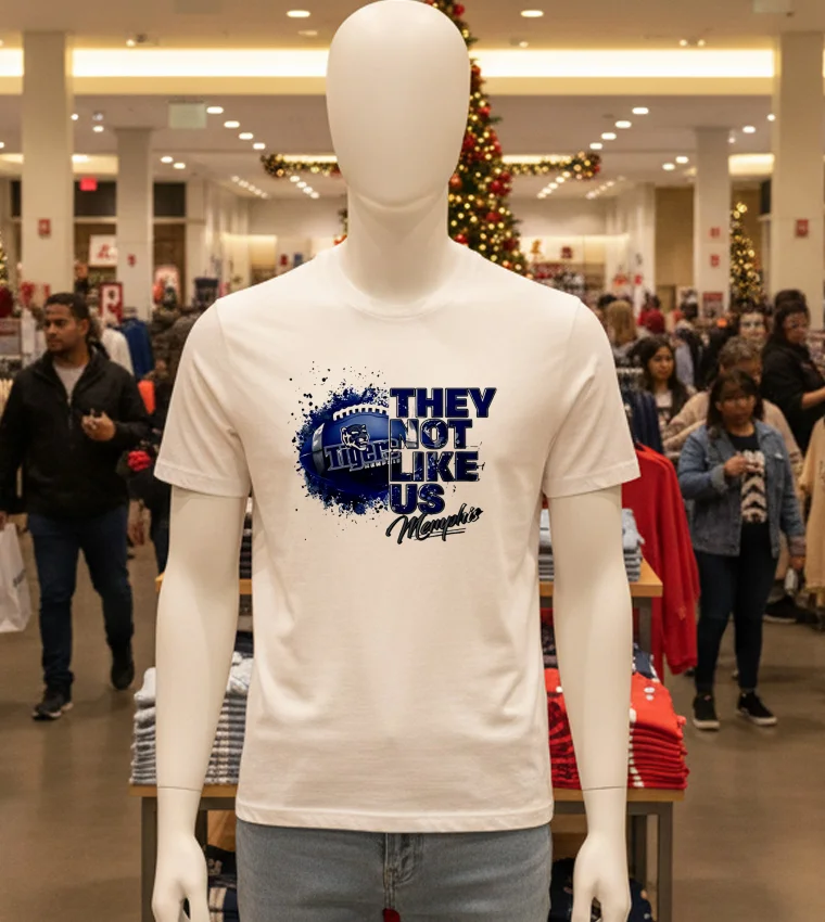 Memphis Tigers They Not Like Us Memphis - white-t-shirt Memphis Tigers They Not Like Us Memphis White T Shirt
