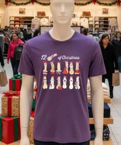 Merry Dickmas 12 Days Of Dirty Christmas   Purple T Shirt