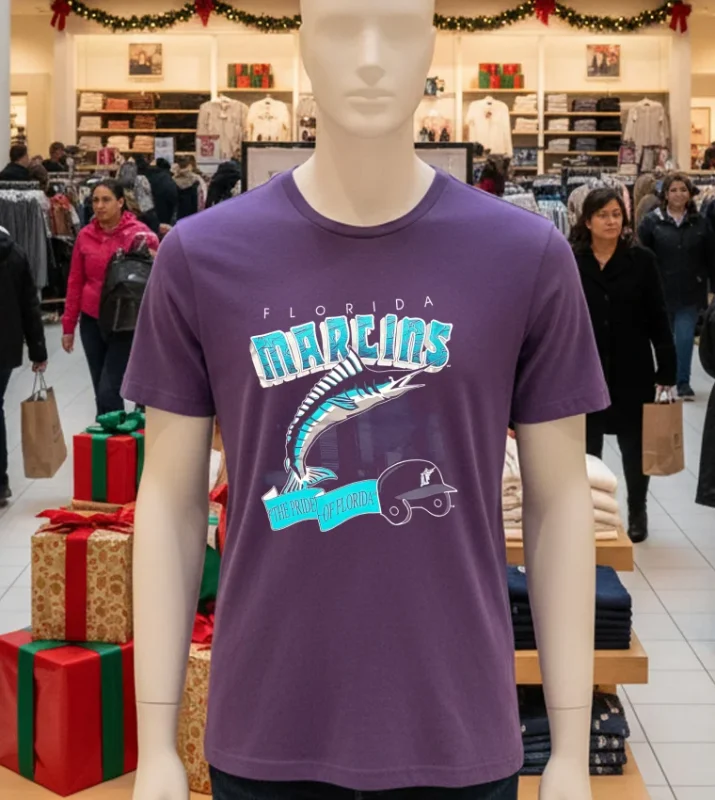 Miami Florida Marlins 1994   Purple T Shirt