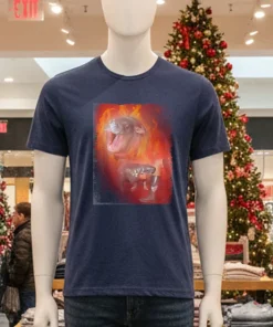 Moo Deng Bouncy Pig in Thai Fire Picture The Cute Baby Hippo shirt