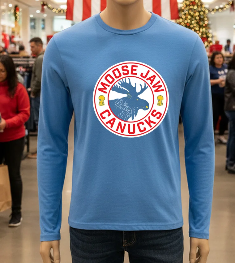 Moose Jaw Canucks Logo - blue-t-shirt Moose Jaw Canucks Logo Blue T Shirt