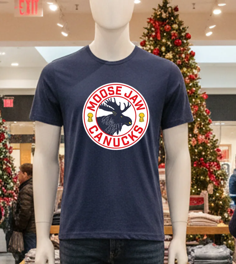 Moose Jaw Canucks Logo - navy-t-shirt Moose Jaw Canucks Logo Navy T Shirt