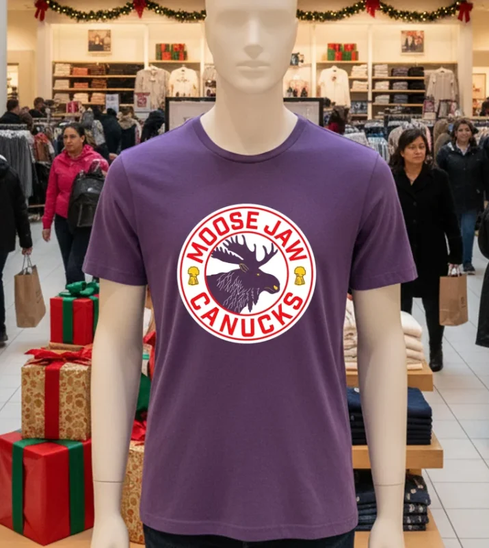 Moose Jaw Canucks Logo Purple T Shirt