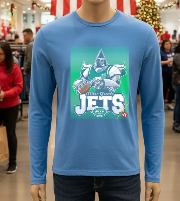 New York Jets Robot Anime Blue T Shirt