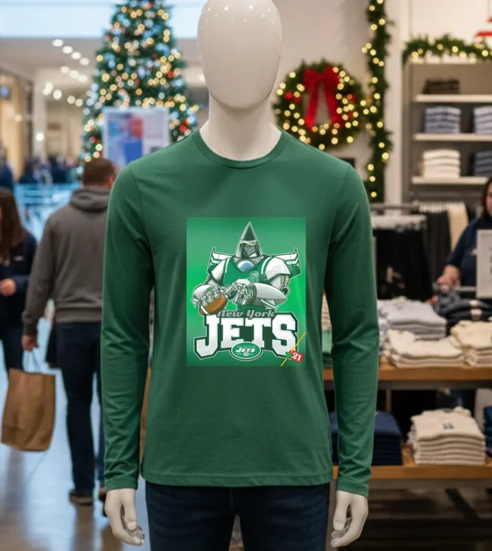 New York Jets Robot Anime   Green T Shirt