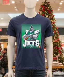New York Jets navy t-shirt featuring a robot anime design.