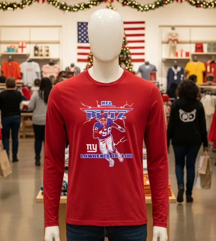 Nfl Blitz Giants Lawrence Taylor New York Giants Nfl   Red T Shirt