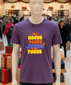 No Hocus Pocus Jesus Is My Focus Purple T Shirt
