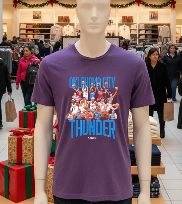 Okc Thunder Graphic Teeam Players Purple T Shirt