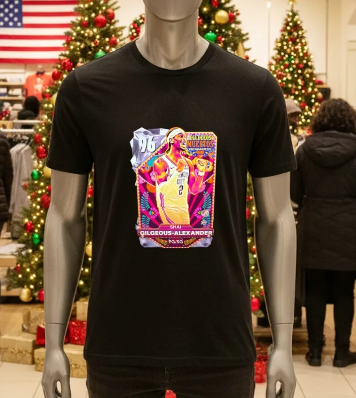 Oklahoma City Thunder Shai Gilgeous Alexander Dia De Los Muertos Rewards Black T Shirt