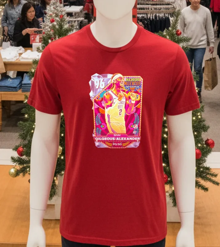 Oklahoma City Thunder Shai Gilgeous Alexander Dia De Los Muertos Rewards Red T Shirt