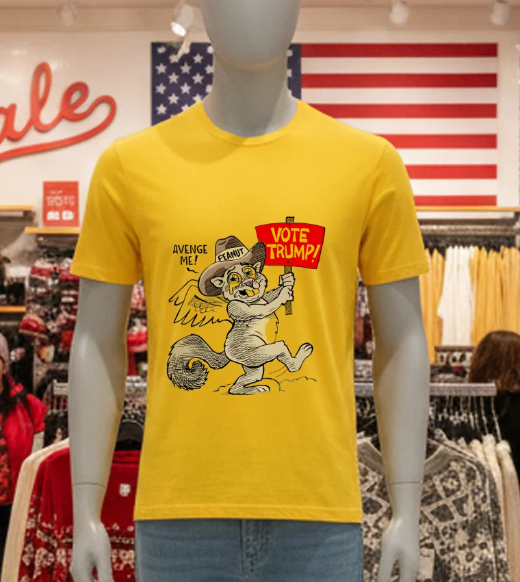 Peanut The Squirrel Vote Trump - yellow-t-shirt Peanut The Squirrel Vote Trump Yellow T Shirt