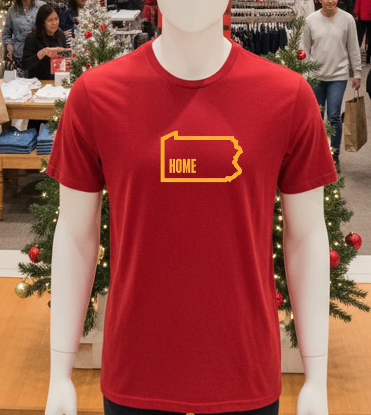 Pennsylvania Map Home - red-t-shirt Pennsylvania Map Home Red T Shirt
