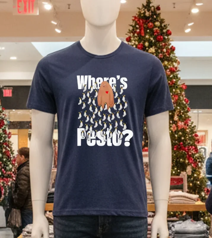 Pesto Cute Penguin Wheres Pesto Navy T Shirt