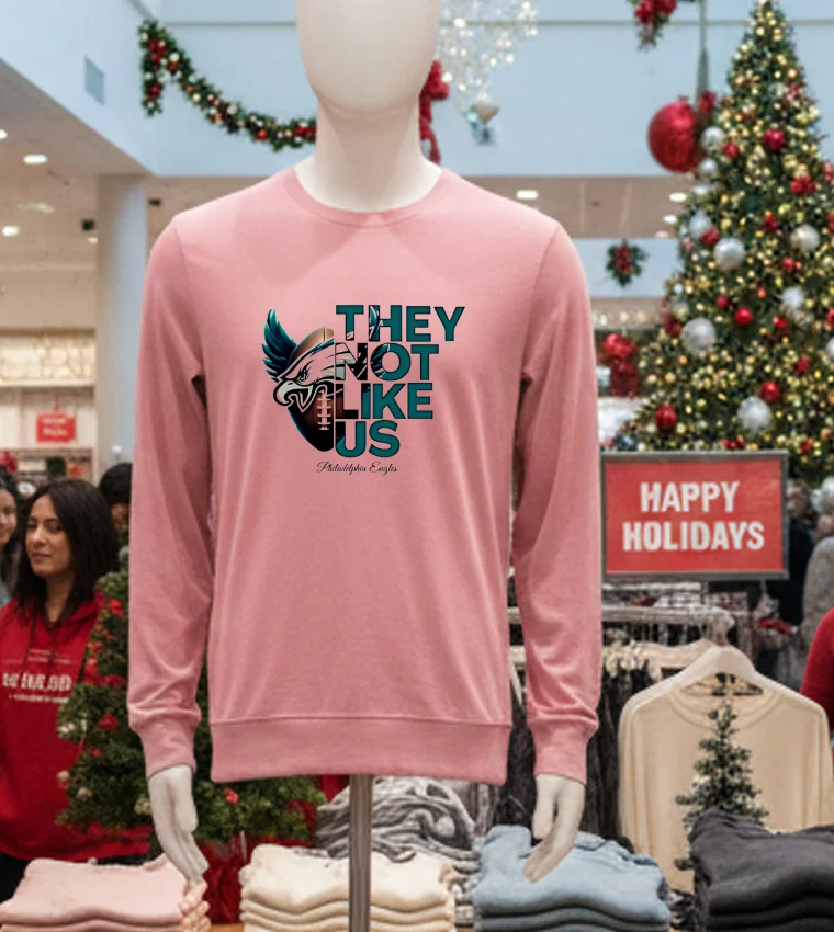 Philadelphia Eagles They Not Like Us - pink-t-shirt Philadelphia Eagles They Not Like Us Pink T Shirt