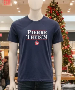 Pierre Theis 24 South Dakota Coyotes Navy T Shirt