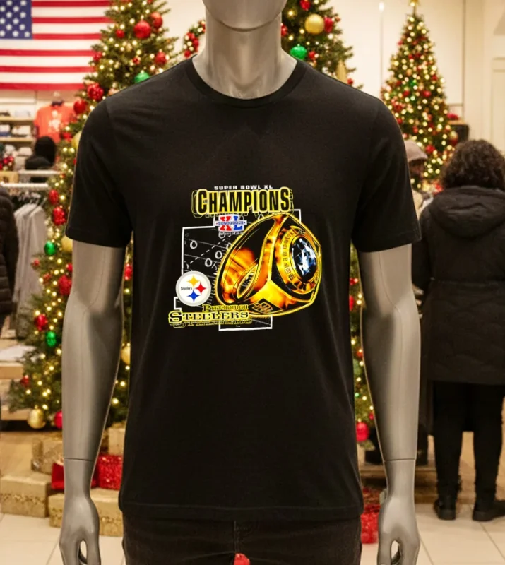 Pittsburgh Steelers Super Bowl Champions Retro Black T Shirt