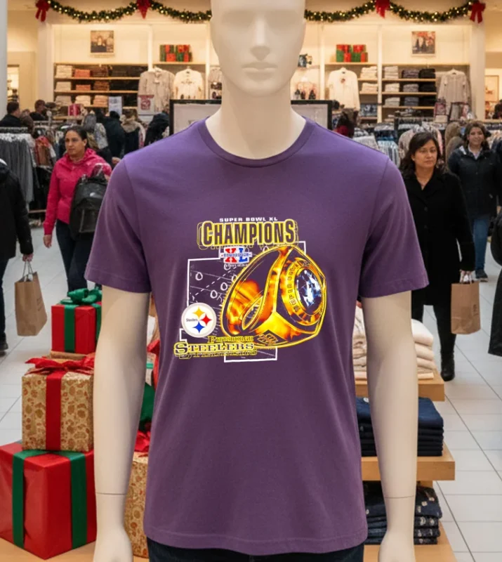 Pittsburgh Steelers Super Bowl Champions Retro Purple T Shirt