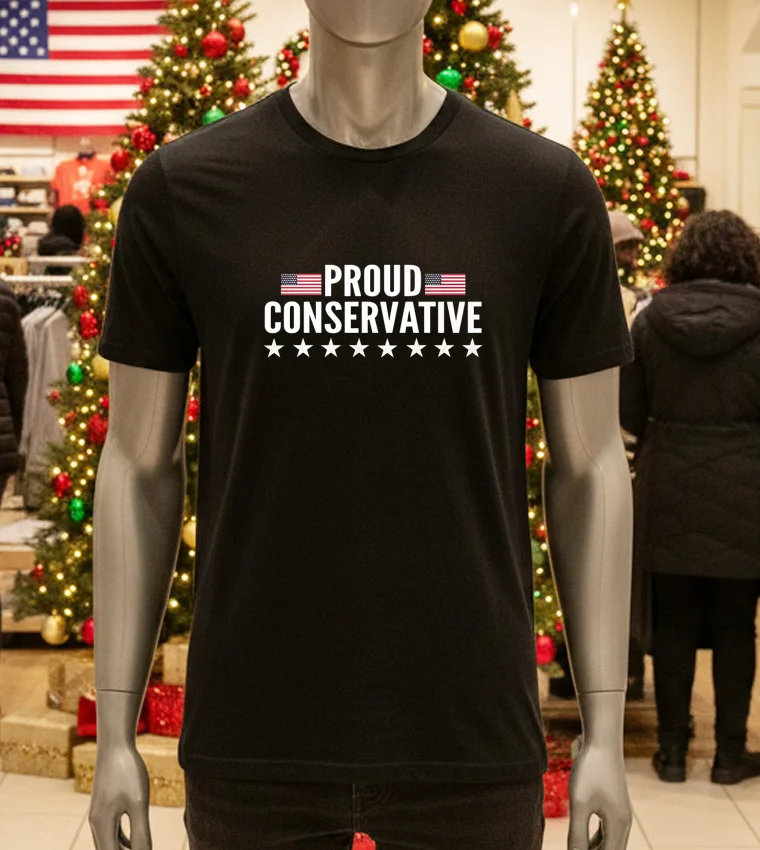 Proud Conservative America Flag - black-t-shirt Proud Conservative America Flag Black T Shirt