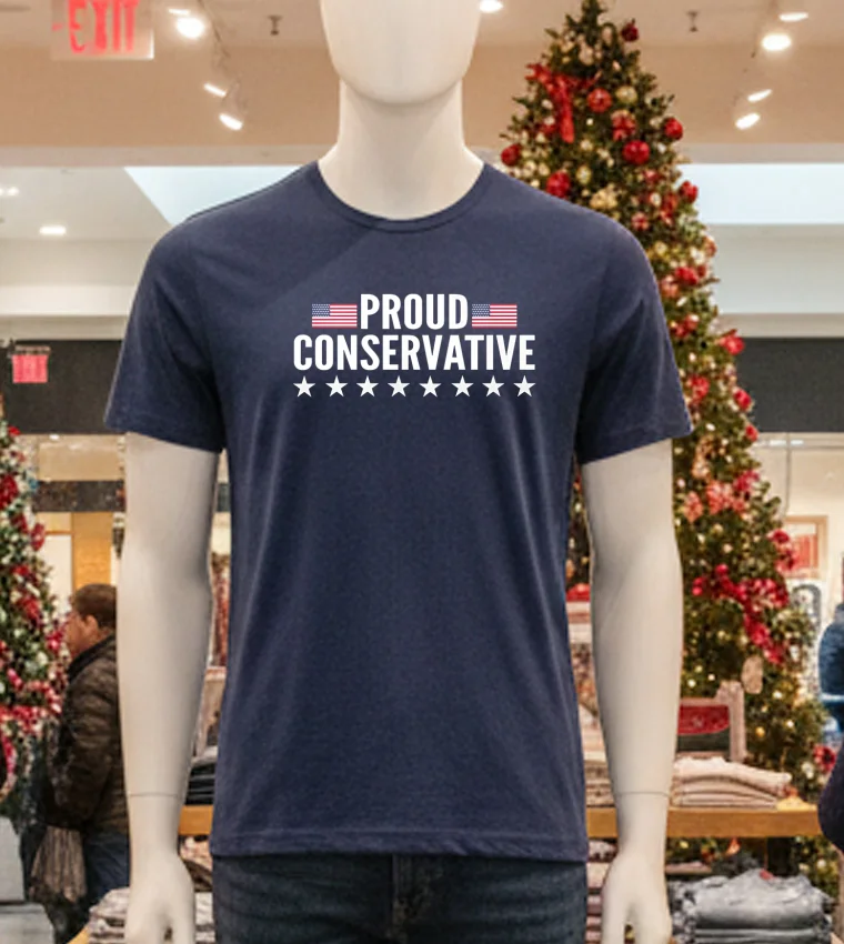 Proud Conservative America Flag - navy-t-shirt Proud Conservative America Flag Navy T Shirt