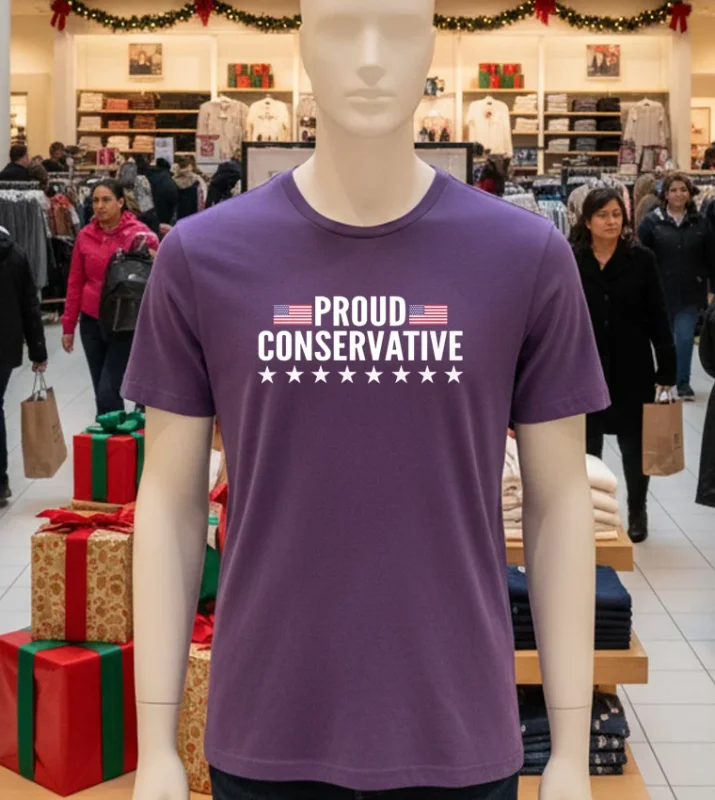Proud Conservative America Flag Purple T Shirt