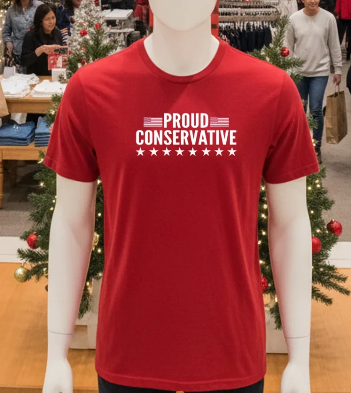 Proud Conservative America Flag Red T Shirt