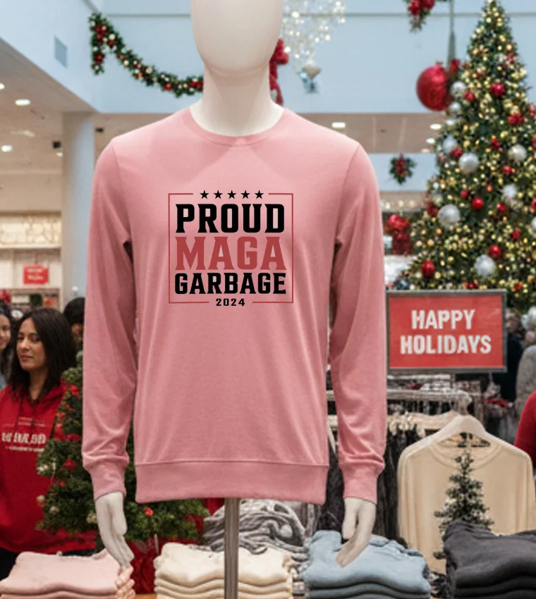 Proud Maga Garbage 2024 - pink-t-shirt Proud Maga Garbage 2024 Pink T Shirt