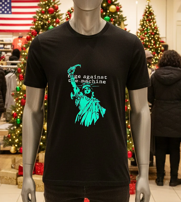 Rage Against The Machine Lybetrty - black-t-shirt Rage Against The Machine Lybetrty Black T Shirt