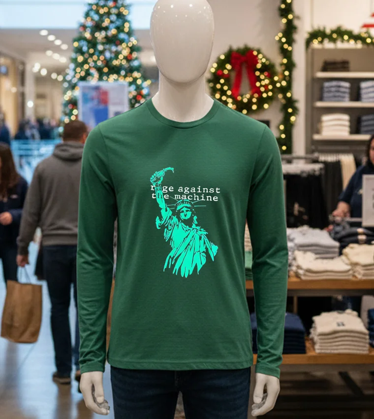 Rage Against The Machine Lybetrty - green-t-shirt Rage Against The Machine Lybetrty Green T Shirt