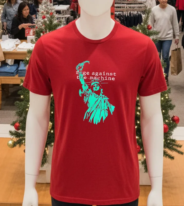 Rage Against The Machine Lybetrty Red T Shirt
