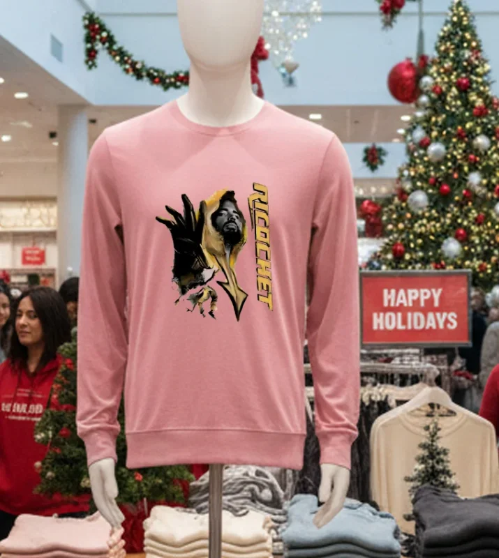 Ricochet Trevor Dean Man Wwe Graphic Pink T Shirt