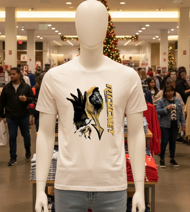 Ricochet Trevor Dean Man Wwe Graphic - white-t-shirt Ricochet Trevor Dean Man Wwe Graphic White T Shirt