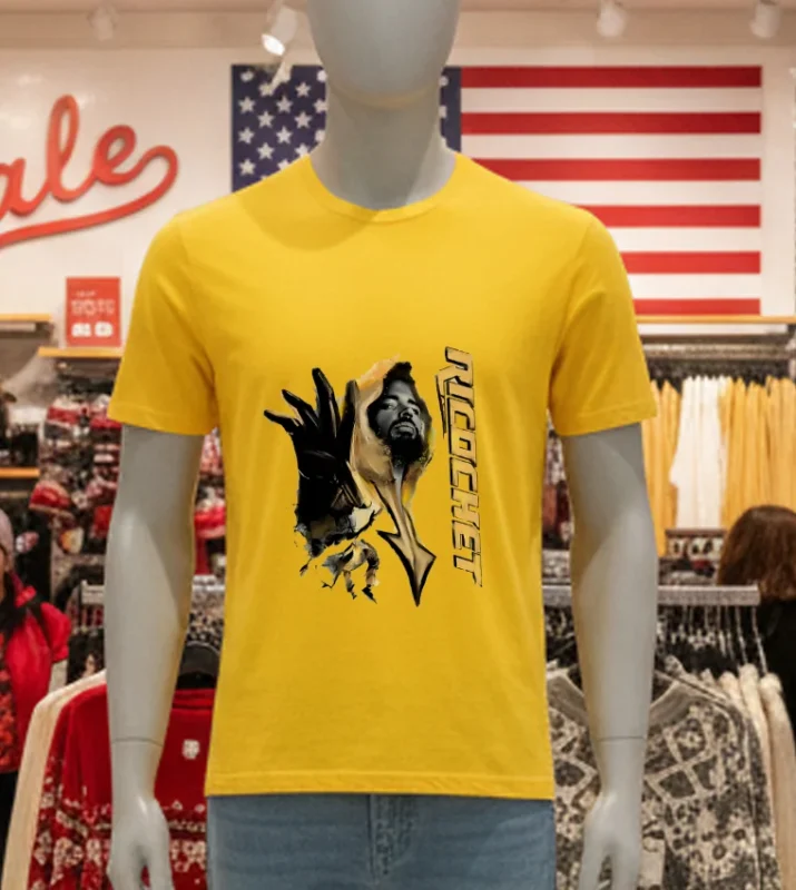 Ricochet Trevor Dean Man Wwe Graphic Yellow T Shirt