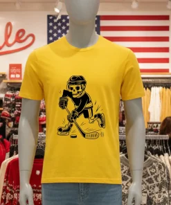 Skeleton Playing Ice Hockey Sport Graphic shirt