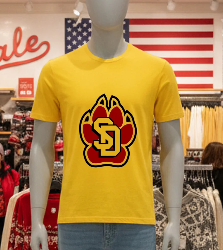 South Dakota Coyotes Logo - yellow-t-shirt South Dakota Coyotes Logo Yellow T Shirt