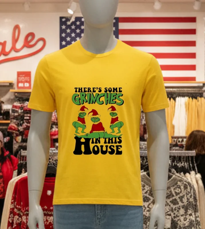 Spread Holiday Cheer With Our Grinch Perfect For Festive Fun Yellow T Shirt