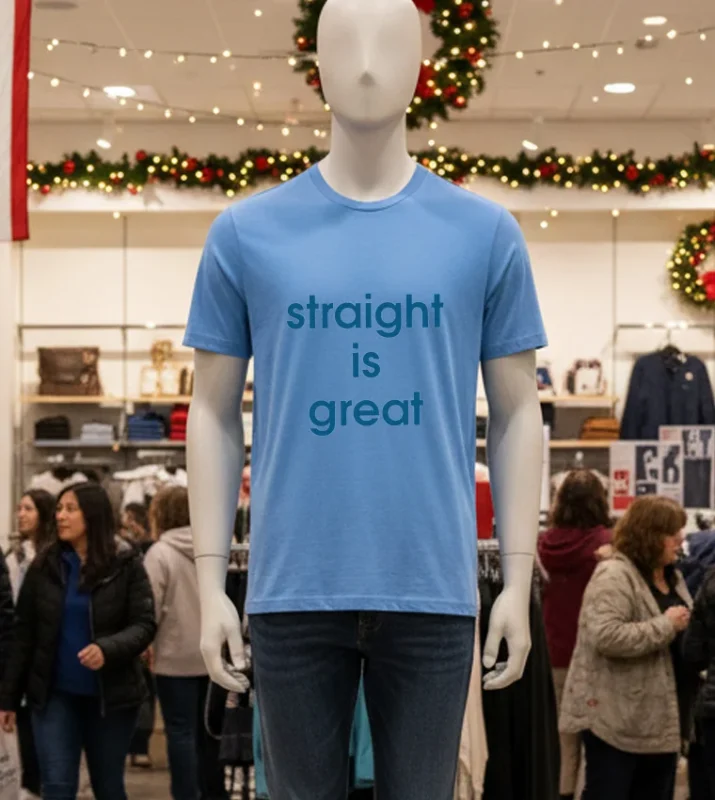 Straight Is Great Blue T Shirt