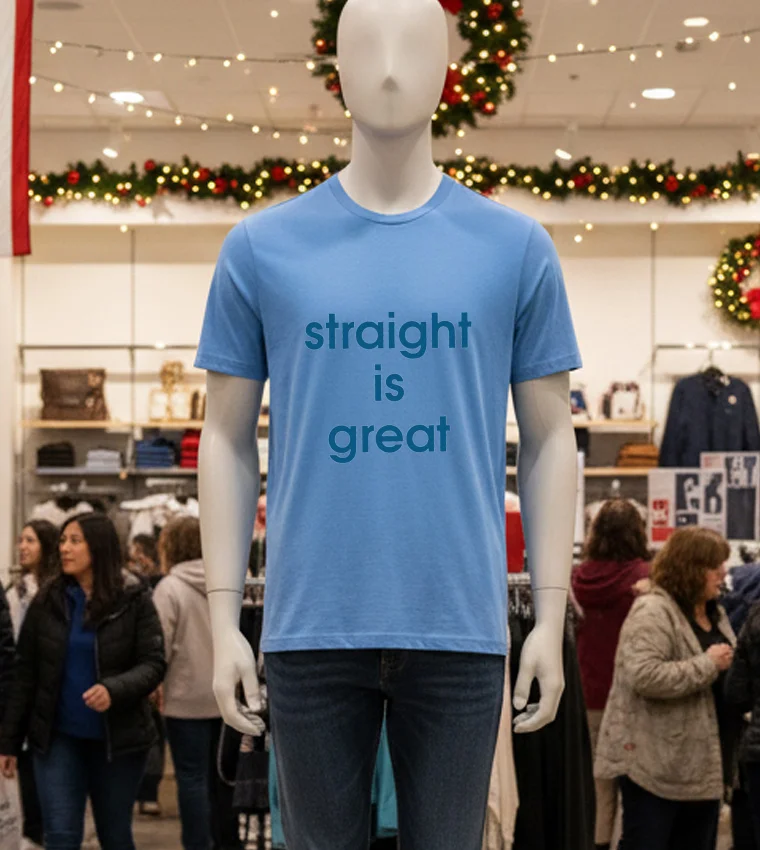 Straight Is Great - blue-t-shirt Straight Is Great Blue T Shirt