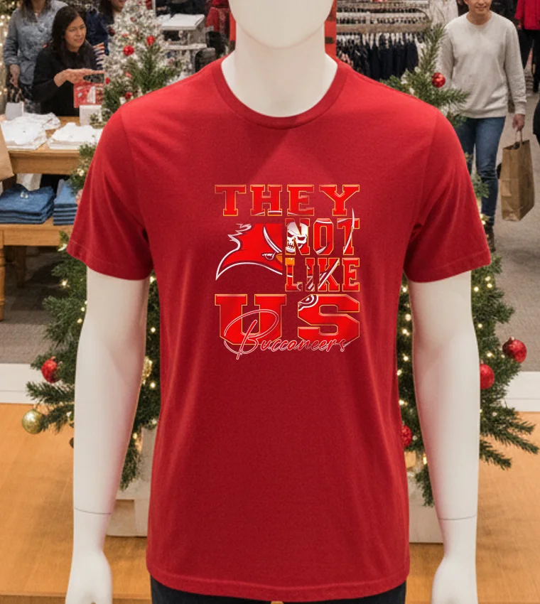 Tampa Bay Buccaneers They Not Like Us Nfl Football - red-t-shirt Tampa Bay Buccaneers They Not Like Us Nfl Football Red T Shirt